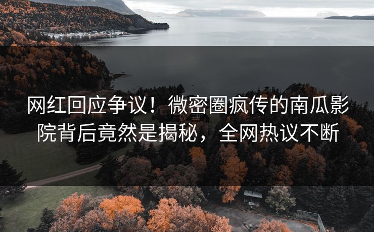 网红回应争议！微密圈疯传的南瓜影院背后竟然是揭秘，全网热议不断