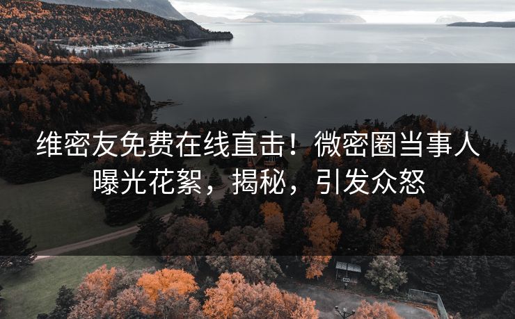维密友免费在线直击！微密圈当事人曝光花絮，揭秘，引发众怒