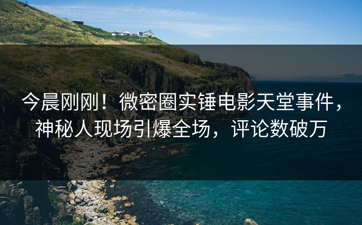 今晨刚刚！微密圈实锤电影天堂事件，神秘人现场引爆全场，评论数破万