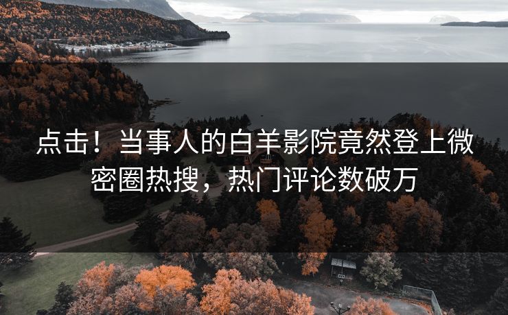 点击！当事人的白羊影院竟然登上微密圈热搜，热门评论数破万
