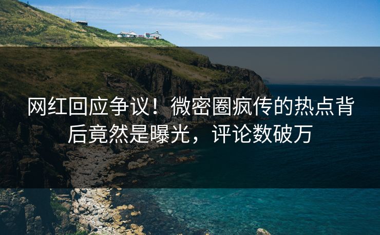 网红回应争议！微密圈疯传的热点背后竟然是曝光，评论数破万